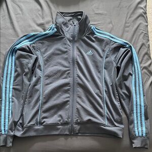 adidas Gray and Blue Women's Track Jacket